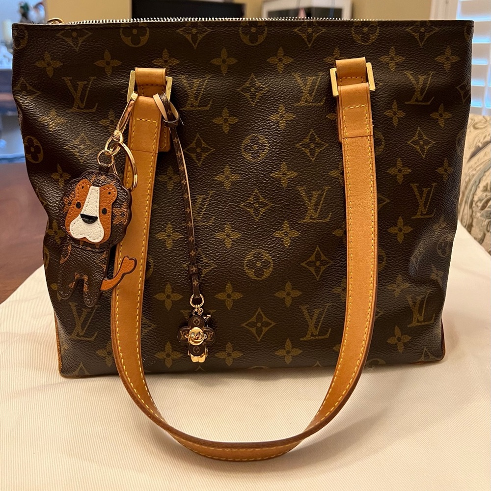 Louis Vuitton Brown Tote with Iconic Monogram and Leather Handles